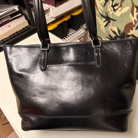 Patricia Nash Milana Black Leather Tote Shoulder Bag with Tassels - Picture 2 of 14